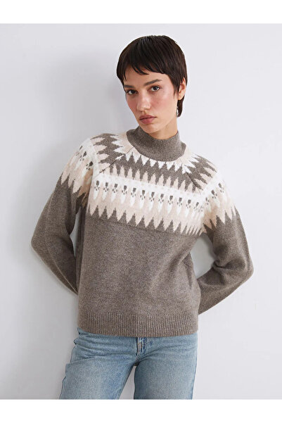 LC Waikiki Half Turtleneck Patterned Women's Knitwear Sweater