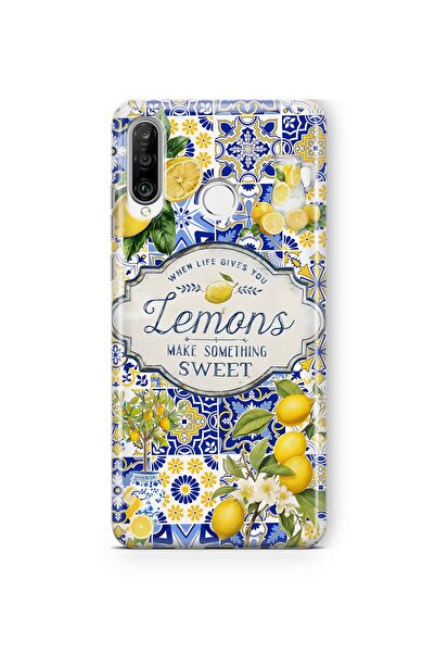 FLAMENKO حافظة هاتف شفافة بنمط الليمون متوافقة مع هاتف هواوي P30 لايت