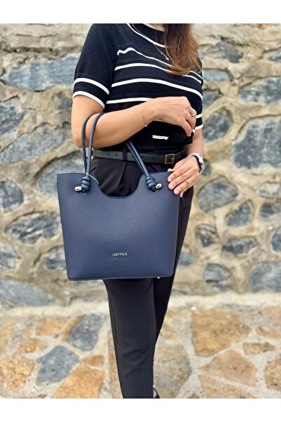 Just Polo Women's New Season Large Size Soft Leather 3 Compartment Luxury and Stylish Handbag Shopper