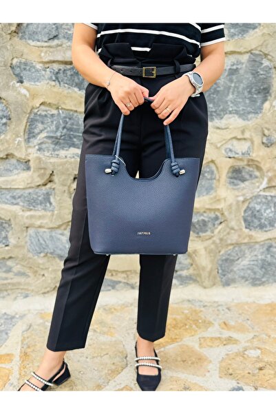 Just Polo Women's New Season Large Size Soft Leather 3 Compartment Luxury and Stylish Handbag Shopper