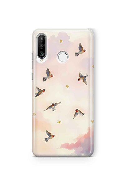 FLAMENKO حافظة هاتف شفافة متوافقة مع نمط الطائر من هواوي P30 لايت