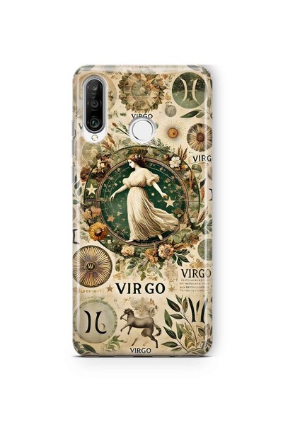 FLAMENKO حافظة هاتف شفافة بنمط برج العذراء متوافقة مع هاتف هواوي P30 لايت