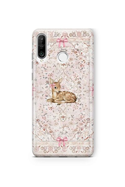 FLAMENKO حافظة هاتف شفافة متوافقة مع هاتف هواوي P30 لايت بنمط الغزلان والأقواس