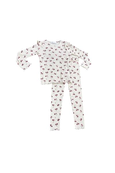 CNS Concept Cream Pink Floral Twill Leggings Tk.