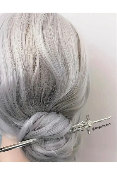 Freya Gümüş Kaplama Kılıç Çubuk Saç Tokası (Ortaçağ/Otantik /Antik/Mitolojik)