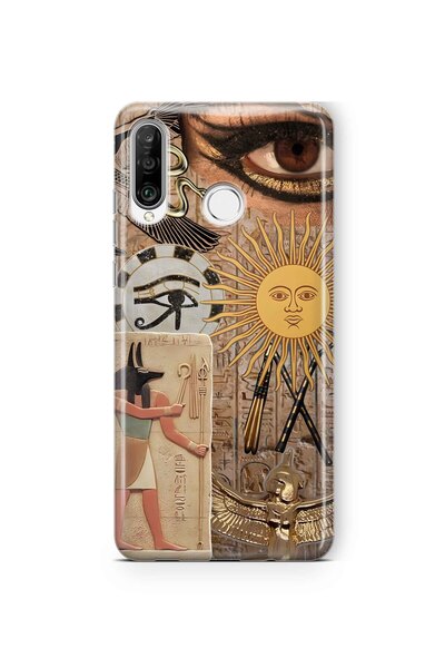 FLAMENKO حافظة هاتف شفافة بنمط عين را متوافقة مع هاتف هواوي P30 لايت