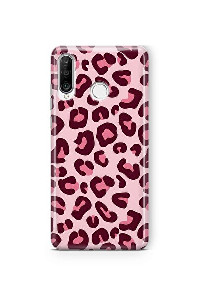 FLAMENKO حافظة هاتف شفافة بنمط الفهد الوردي متوافقة مع هاتف Huawei P30 Lite