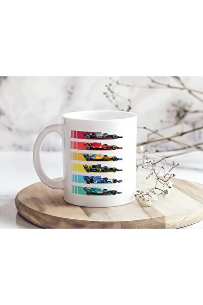 Beramussa كوب بتصميم سيارات الفورمولا 1 الملونة - كوب قهوة/شاي خاص لعشاق السب...