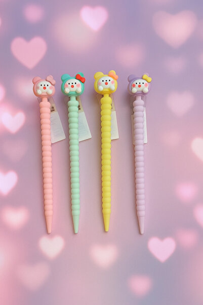 Zelveri 1 Adet Sevimli Figürlü 0.7 Uçlu Kalem Renkli Silikon Tasarım Yumuşak ...