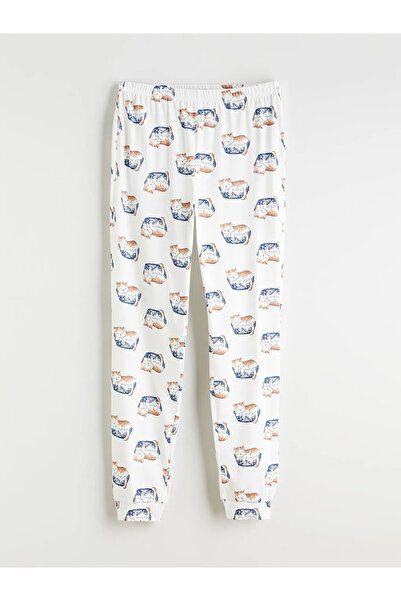 LC Waikiki Crew Neck Cat Printed Women's Pajama Set