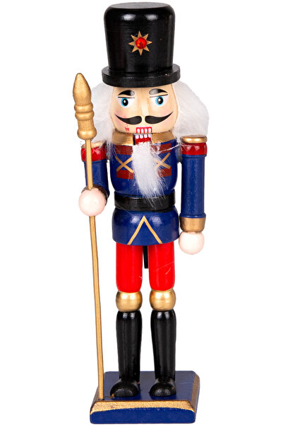 Herdekora Новогодишна украса, Водач, Лешникотрошач, Синьо-черно - 4,5x18 cm