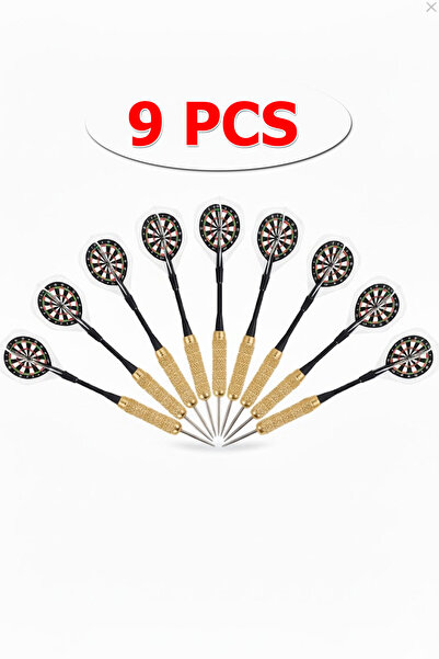 Delta Profesyonel 9'Lu Dart Oku Seti 22 Gram Dart Ok | 9 Adet Gold Gövdeli Çe...