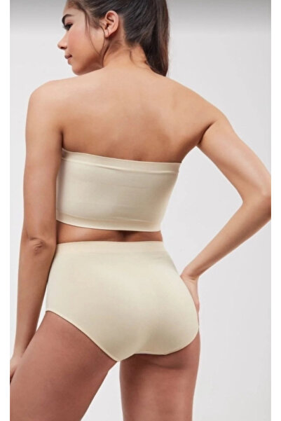 nuda luna Chiloți cu talie înaltă Laser croială Textura siliconică Anti-alunecare 3 bucăți