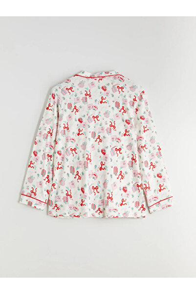 LC Waikiki Shirt Collar Christmas Themed Women's Pajamas Set