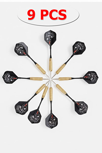 Delta Profesyonel 9'Lu Dart Oku Seti 18 Gram Dart Ok | 9 Adet Gold Gövdeli Çelik Uç Yüksek İsabet