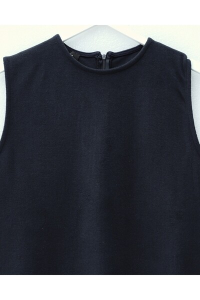 Modamorfo Σετ Φόρεμα Σελανίκη με Μπουφάν Κροπ - Ναυτικό