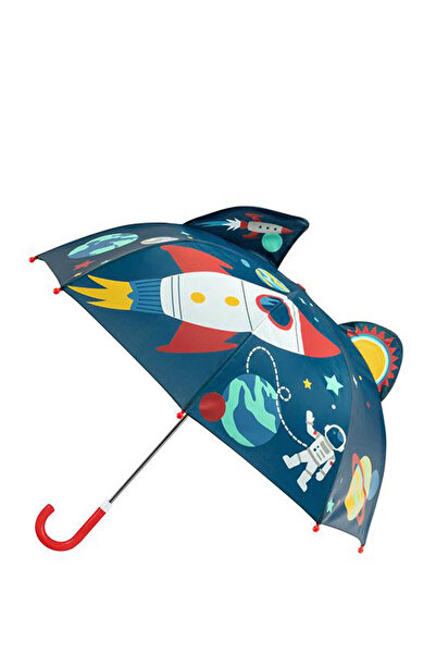 Stephen Joseph Uzay Desenli Lacivert Çocuk 3 Boyutlu Şemsiye