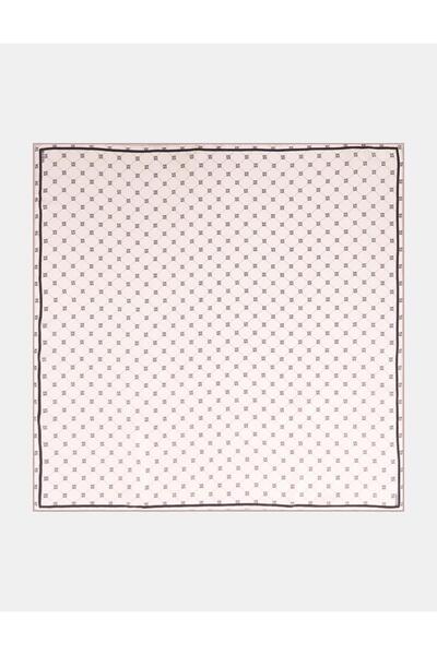 Kayra Κρέμα μεταξωτού κασκόλ με σταυρωτό λογότυπο