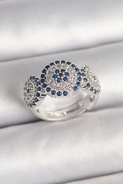 shopwave النحاس الفضة اللون الزركون حجر عين الشر حبة نموذج خاتم المرأة قابل ل...