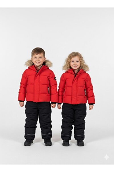 YusGos Hooded Baby Kids Snow Winter Astronaut Coat and Suspender Salopet Padding Pants Coat (1-5 Years)