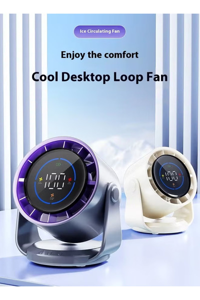 Generic Portable Desktop Fan with Digital Display 100 Speed Battery adjust Mini Fan Air Circulation Desk Fan