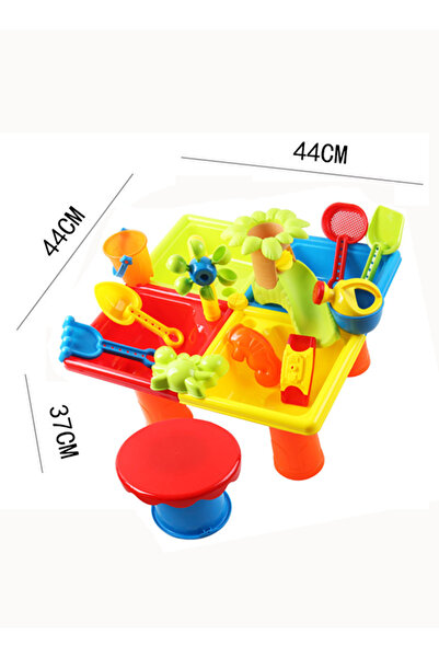 Generic Beach table toy, sand digging and water play tool set, beach sand digging tool set with stool