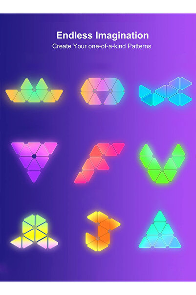 Generic Triangle LED Light Panels, Triangle Lights with 3 Connection Ports, 12 Pack