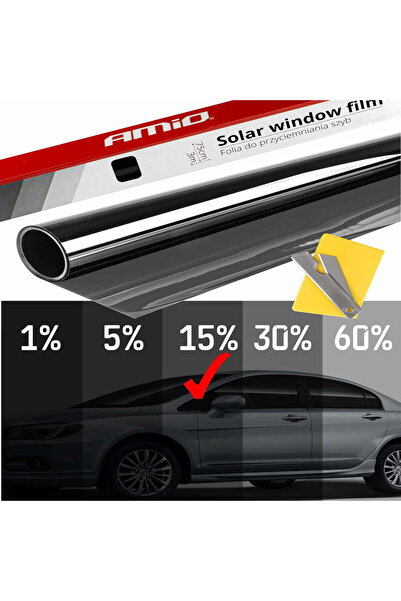AMIO Folie autocolantă negru închis pentru geamuri 0,5 x 3m (15%)