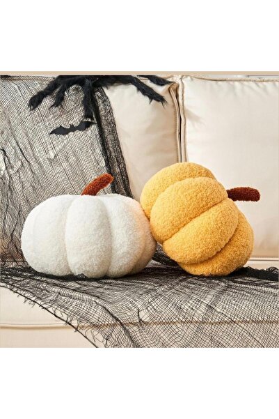 oiphome Dovleac de pluș Dovleac 2 buc alb galben 30 cm