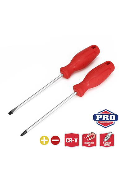 Workpro WP200500 2 Parça Yıldız/Düz CR-V Manyetik Profesyonel Tornavida Seti