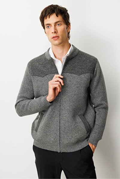 Desen Men's Judge Collar Felt Knitwear Wool Coat with Chest and Pocket 25Kdsn...