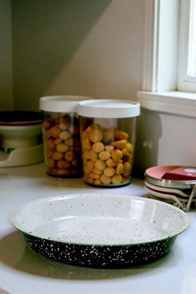 İnci Emaye 30 No. Enamel Baking Tray Round Tray ~30 cm