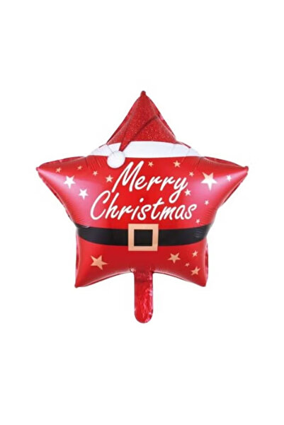 Share the Love بالون من رقائق معدنية على شكل نجمة لعيد ميلاد سعيد - لون أحمر ...
