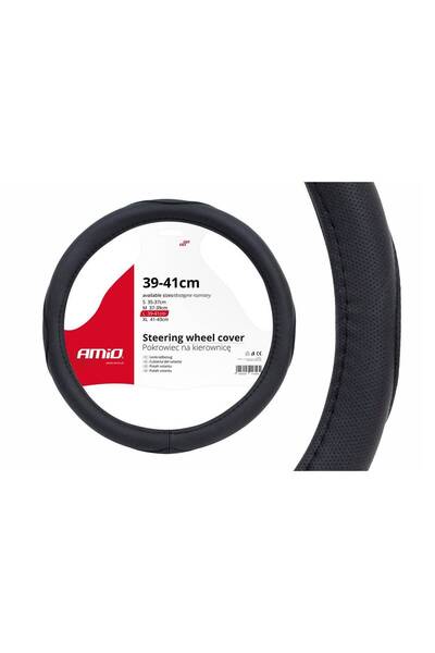 AMIO Husă volan neagră SWC-09-L (39-41cm)