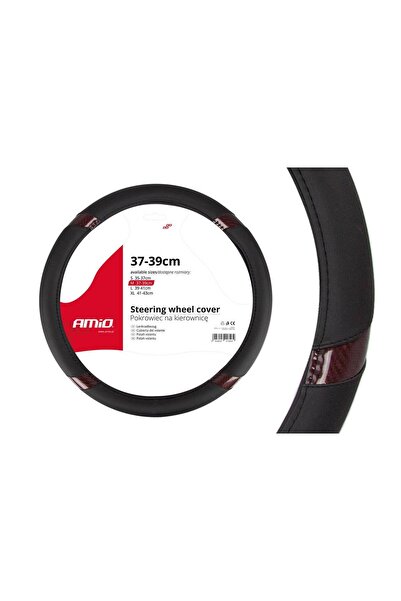 AMIO Husa volan negru + carbon maro SWC-19-M (37-39cm)