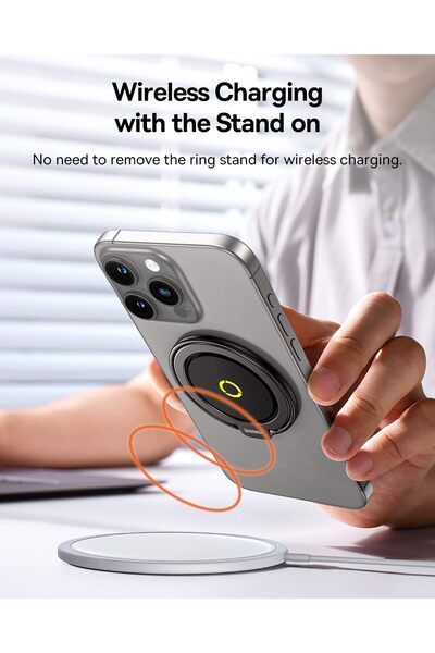 Baseus MagPro II Magnetic Ring Holder with Popsocket – MagSafe Stand & Grip for Wireless Cha