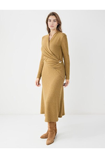 Jimmy Key Зелена сукня з круазеним коміром, м'якою фактурою та тривалістю до коліна