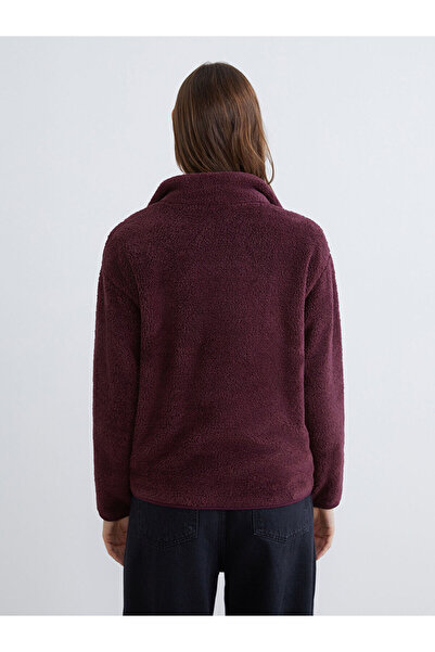 LC Waikiki New Season Stand Collar Women's Plush Cardigan