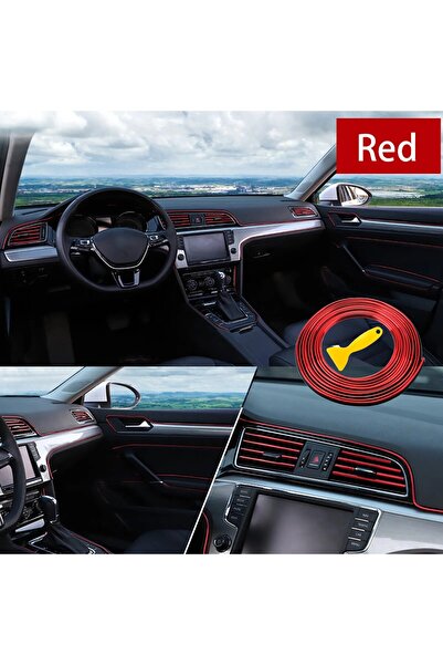 Avex Bandă decorativă interioară cromată TUNING, 5m, ROȘIE