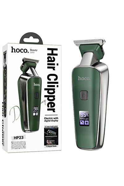 Hoco HP 23 - Mașină de tuns, portabilă, 600 mAh, 7000 RPM, afișaj LED, verde