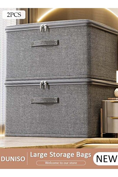 Generic 2PCS Large Storage Bags, Clothes Storage Bins with Zip Lid Foldable Closet Organizers Storage Contai