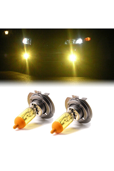 Avex Set de 2 becuri H7 pentru proiectoare de ceață, galbene, 12V, 55W