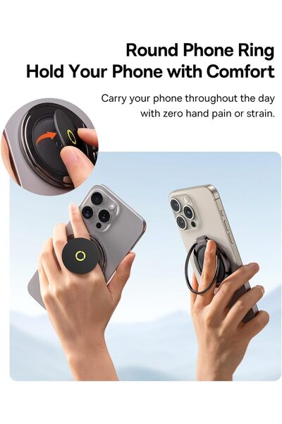 Baseus MagPro II Magnetic Ring Holder with Popsocket – MagSafe Stand & Grip for Wireless Cha