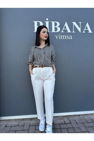 ribana Narrow-leg pleated belt seasonal fabric women's trousers