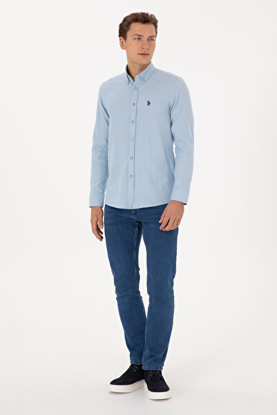 U.S. Polo Assn. Men's Light Blue Long Sleeve Basic Shirt 50316721-Vr003