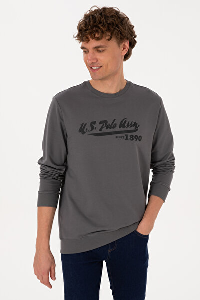 U.S. Polo Assn. Men's Crew Neck Regular Fit Gray Sweatshirt 50316315-Vr024