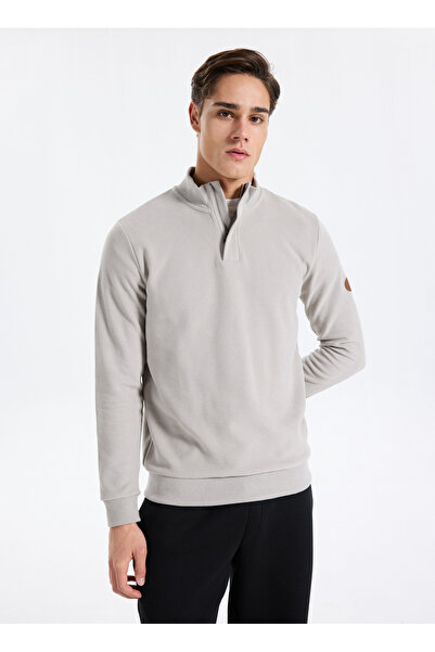 Lee Cooper Mock Neck Beige Men's Sweatshirt 261 Lcm 241068 Luke Beige