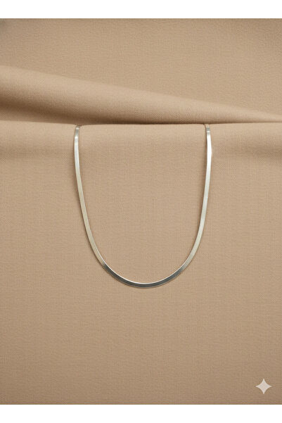 BLIZGANTIS قلادة سلسلة إيطالية مسطحة للجنسين - فضية 45 سم