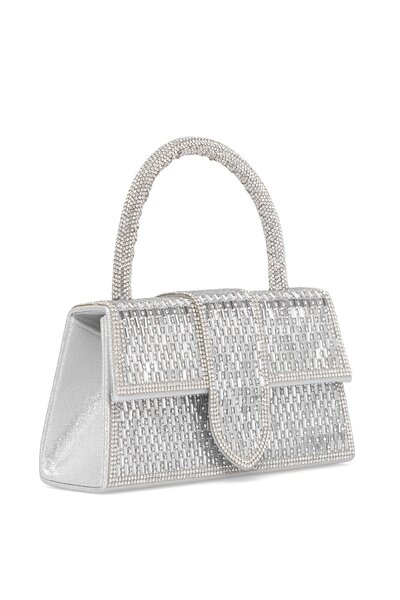 Guja 25Kc1285 Women's Stone Hand Evening Bag Silver