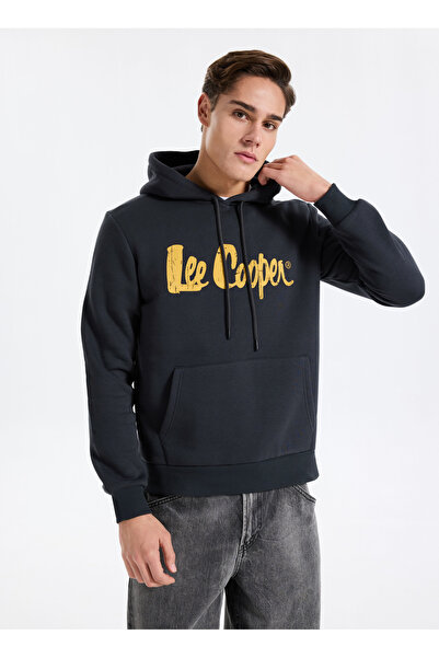 Lee Cooper Hooded Collar Anthracite Men's Sweatshirt 261 Lcm 241060 Greg Antrasit